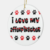 I Liebe mein Affenpinscher Keramikornament (Links)