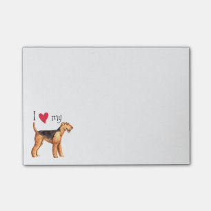 I Liebe mein Airedale Post-it Klebezettel
