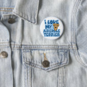 I Liebe mein Airedale-Terrier-Knopf Button (Beispiel)