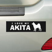 I LIEBE MEIN AKITA AUTOAUFKLEBER (Auf Auto)