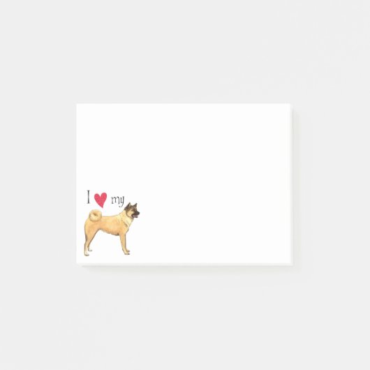 I Liebe mein Akita Post-it Klebezettel (Vorderseite)