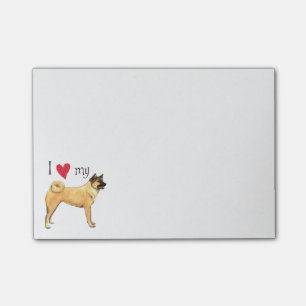 I Liebe mein Akita Post-it Klebezettel