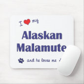 I Liebe mein alaskischer Malamute (männlicher Mousepad (Mit Mouse)