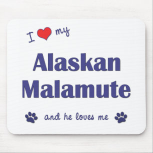 I Liebe mein alaskischer Malamute (männlicher Mousepad
