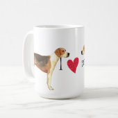 I Liebe mein amerikanischer Foxhound Kaffeetasse (Vorderseite Links)