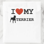 i Liebe mein amerikanischer Spitzhirtenaufkleber Rechteckiger Aufkleber (Tasche)