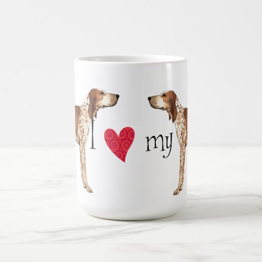 I Liebe mein amerikanisches EnglischCoonhound Kaffeetasse (Mittel)