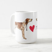 I Liebe mein amerikanisches EnglischCoonhound Kaffeetasse (Vorderseite Links)