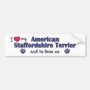 I Liebe mein amerikanisches Staffordshire Autoaufkleber