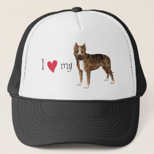 I Liebe mein amerikanisches Staffordshire-Terrier Truckerkappe