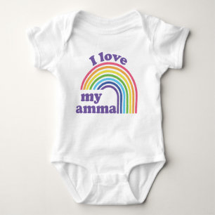 I Liebe Mein Amma - Niedlicher Regenbogen Baby Strampler