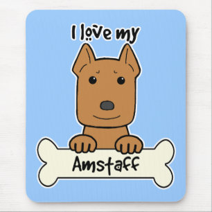I Liebe mein Amstaff Mousepad