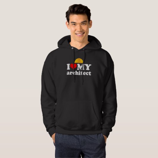 I Liebe Mein Architekt Funny Architecture Lover Hoodie (Vorne ganz)