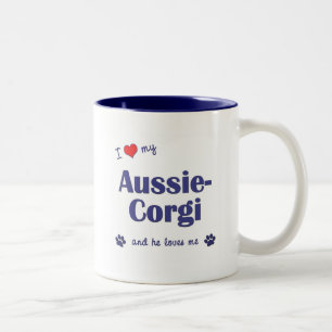 I Liebe mein Australisch-Corgi (männlicher Hund) Zweifarbige Tasse