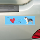 I Liebe mein australischer Schäfer Autoaufkleber (Auf Auto)