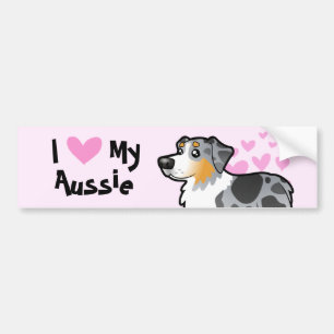 I Liebe mein australischer Schäfer Autoaufkleber