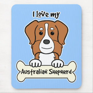 I Liebe mein australischer Schäfer Mousepad