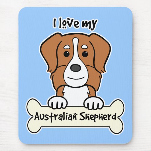 I Liebe mein australischer Schäfer Mousepad (Vorne)