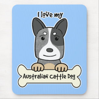 I Liebe mein australischer Vieh-Hund Mousepad