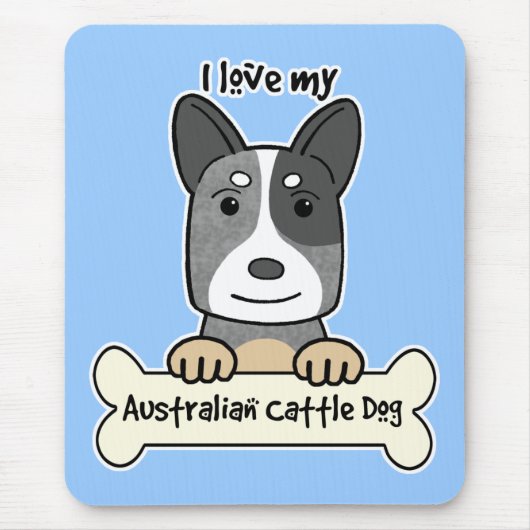 I Liebe mein australischer Vieh-Hund Mousepad (Vorne)