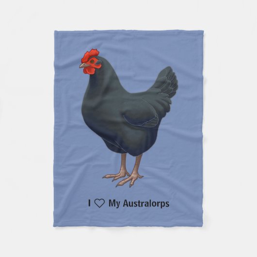 I Liebe Mein Australorhühnchen Fleecedecke (Vorderseite)