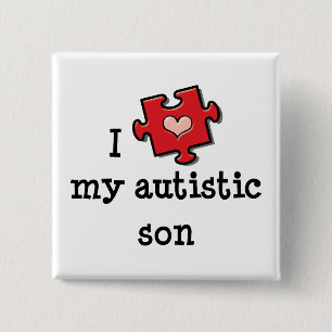 I Liebe Mein Autistic Son Button