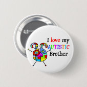 I Liebe mein autistischer Bruder Button (Vorne & Hinten)