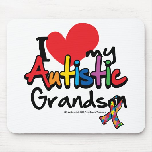 I Liebe mein autistischer Enkel Mousepad (Vorne)