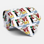 I Liebe mein autistischer u. NonAutistic Kinder2 Krawatte (Gerollt)