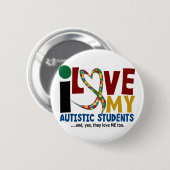 I Liebe mein autistisches Studenten 2 Button (Vorne & Hinten)