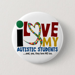 I Liebe mein autistisches Studenten 2 Button