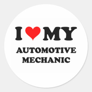 I Liebe mein Automobilmechaniker Runder Aufkleber