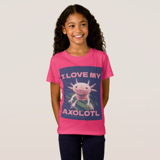 I LIEBE MEIN AXOLOTL NIEDLICH FUNNY GIRLS T - SHIR T-Shirt (Vorne ganz)