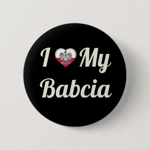 I Liebe mein Babcia Knopf Button