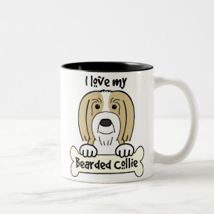I Liebe mein bärtiger Collie Zweifarbige Tasse