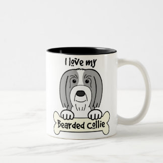 I Liebe mein bärtiger Collie Zweifarbige Tasse