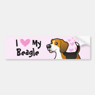 I Liebe mein Beagle Autoaufkleber