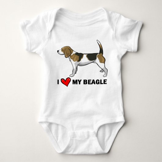 I Liebe mein Beagle Baby Strampler (Vorderseite)