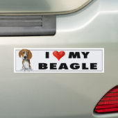 I Liebe mein Beagle BEA1 Autoaufkleber (Auf Auto)