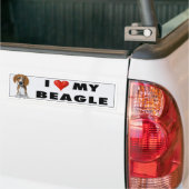 I Liebe mein Beagle BEA1 Autoaufkleber (Auf Lkw)