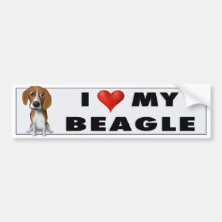 I Liebe mein Beagle BEA1 Autoaufkleber
