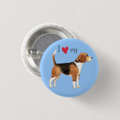 I Liebe mein Beagle Button (Vorne & Hinten)