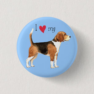 I Liebe mein Beagle Button