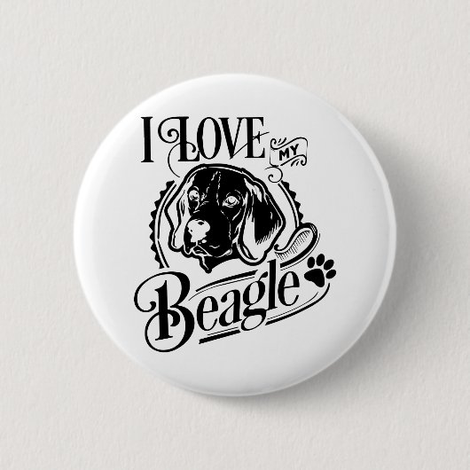 I Liebe Mein Beagle Button (Vorderseite)