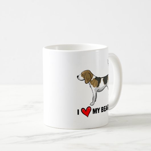 I Liebe mein Beagle Kaffeetasse (VorderseiteRechts)