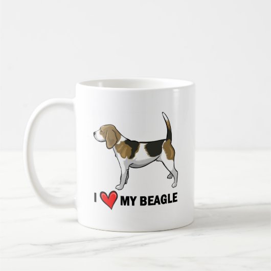 I Liebe mein Beagle Kaffeetasse (Links)