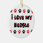 I Liebe mein Beagle Keramikornament (Rechts)