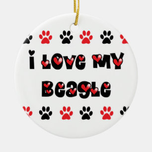 I Liebe mein Beagle Keramikornament