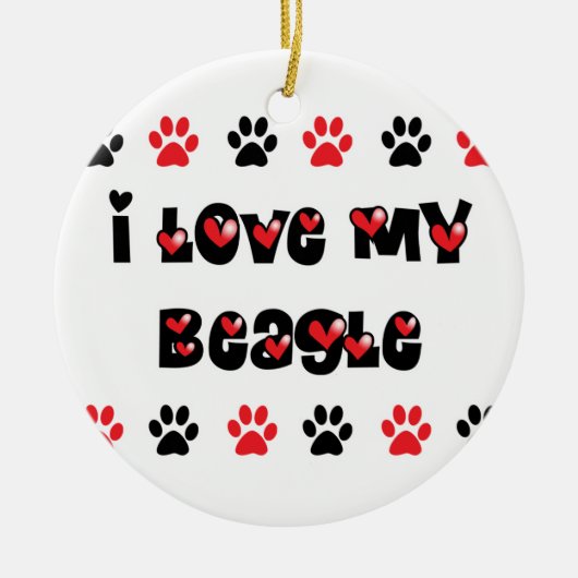 I Liebe mein Beagle Keramikornament (Vorne)