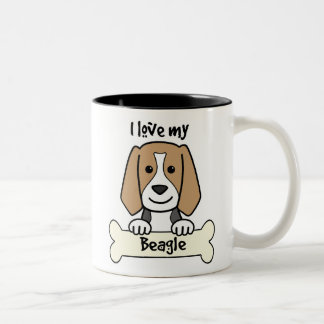 I Liebe mein Beagle Zweifarbige Tasse